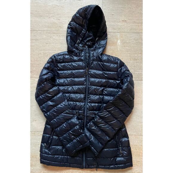 DKNY Black Packable Quilted Puffer Jacket Hooded Lightweight Winter Coat Size S - Picture 5 of 8